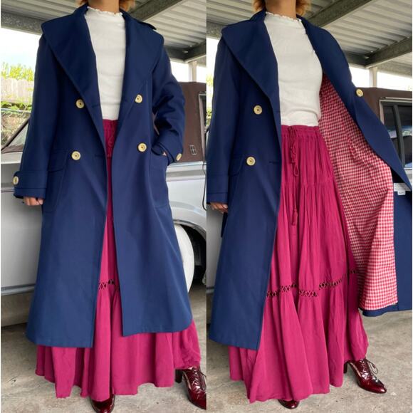 🔥Vintage American Airlines Stewardess Flight Attendant Uniform Trench Coat XS - Picture 1 of 15